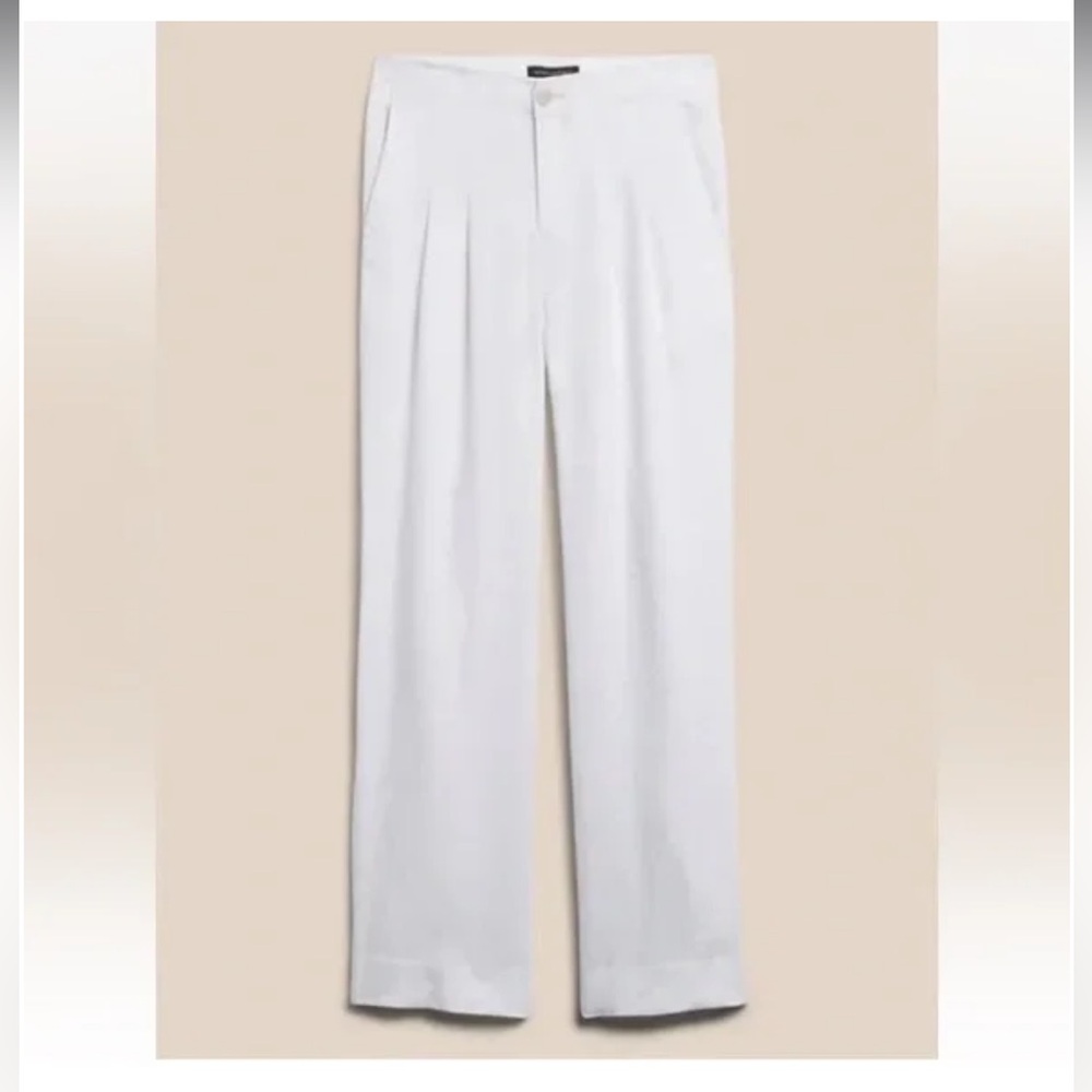 Banana Republic Castello Linen Pant // White #850826 Size 2